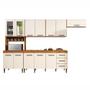 Imagem de Cozinha Atenas Com Vidro Reflecta 12 Portas 3 Gavetas Naturalle Com Off White