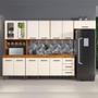 Imagem de Cozinha Atenas Com Vidro Reflecta 12 Portas 3 Gavetas Naturalle Com Off White