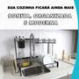 Imagem de Cozinha Autossustentável Preta com Pés Modular Suporta 20kg