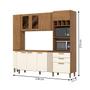 Imagem de Cozinha Compacta 10 Portas 2 Gavetas com Vidro Nature/Off White - Briz