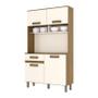 Imagem de Cozinha Compacta 4 Portas e 1 Gaveta B109 Nature/Off White - Móveis Briz