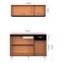 Imagem de Cozinha Compacta - Balcão de Pia + Tampo Conjunto com Aéreo 3 Portas Preto - Walmir Móveis