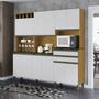 Imagem de Cozinha Compacta com 12 Portas 2 Gavetas e Espaço para Micro-ondas 100% Mdf Pressac Espresso Móveis