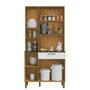 Imagem de Cozinha Compacta com 6 Portas 1 Gaveta e Espaço para Micro-ondas 100% Mdf San Marino Espresso Móveis