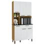 Imagem de Cozinha Compacta com 6 Portas 1 Gaveta e Espaço para Micro-ondas 100% Mdf San Marino Espresso Móveis