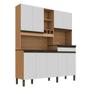Imagem de Cozinha Compacta com 9 Portas 1 Gaveta e Espaço para Micro-ondas 100% MDF Roma