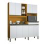 Imagem de Cozinha Compacta com 9 Portas 1 Gaveta e Espaço para Micro-ondas 100% Mdf Roma perfil Espresso Móvei