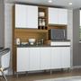 Imagem de Cozinha Compacta com 9 Portas 1 Gaveta e Espaço para Micro-ondas 100% Mdf Roma perfil Espresso Móvei