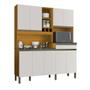 Imagem de Cozinha Compacta com 9 Portas 1 Gaveta e Espaço para Micro-ondas 100% Mdf Roma perfil Espresso Móvei