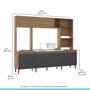 Imagem de Cozinha Compacta com Balcão Pia 245x208Cm MDP Carvalho 0339 MENU