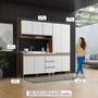 Imagem de Cozinha Compacta com Balcão Pia Sabrina 200 x 202 Cm 3 Peças MDP Branco MENU