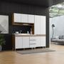 Imagem de Cozinha Compacta com Balcão Pia Sabrina 200 x 202 Cm 3 Peças MDP Branco MENU