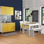 Imagem de Cozinha Compacta com Mesa 1 Banco e 2 Cadeiras Elis Glamy Madesa Branco/Amarelo