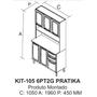 Imagem de Cozinha Compacta em Aço 105cm 6 Portas 2 Gavetas Pratika