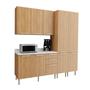 Imagem de Cozinha Compacta Jasmine 200cm com Tampo, 4 Peças, 9 Portas e 3 Gavetas com Divisor de Talheres