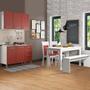 Imagem de Cozinha Compacta Madesa Elis Glamy (Grátis 1 Mesa, 2 Cadeiras e 1 Banco) Branco/Vermelho