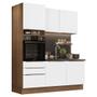 Imagem de Cozinha Compacta Madesa Lux com Armário e Balcão 5 Portas 3 Gavetas - Rustic/Branco Veludo