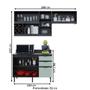 Imagem de Cozinha Compacta Orquídea 5 Portas 3 Gavetas com Vidro Mármore Lunar/Verde Mar/Freijó - Tecno Mobili