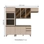 Imagem de Cozinha Completa 10 Portas 2 Gavetas com Vidro 100% Mdf Duna/Cristal - Henn