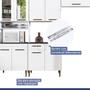 Imagem de Cozinha Completa Com Vidro Reflecta 9 Portas 1 Gaveta Atenas - Kaiki Móveis