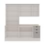 Imagem de Cozinha Completa Iluminata 9 Portas 3 Gavetas 100% Mdf com Vidro Branco/Fendi - Genialflex