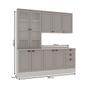 Imagem de Cozinha Completa Iluminata 9 Portas 3 Gavetas 100% Mdf com Vidro Branco/Fendi - Genialflex
