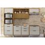 Imagem de Cozinha Completa Imperatriz 5 Peças (2 Balcões + 2 Aéreos+ 1 Torre Quente) C6P46 Freijo/Off White - Nesher