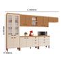 Imagem de Cozinha Completa Modulada Ágata 100% MDF com 2 Balcões 11 Portas e 6 Gavetas Tuboarte