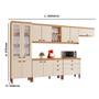 Imagem de Cozinha Completa Modulada Ágata 100% MDF com 2 Balcões 11 Portas e 6 Gavetas Tuboarte
