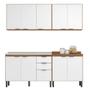 Imagem de Cozinha Completa Modular Firenze Sem Tampo 4 Peças Composição 8 Amêndola Touch Branco FI0008 Demóbile