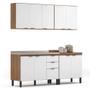 Imagem de Cozinha Completa Modular Firenze Sem Tampo 4 Peças Composição 8 Amêndola Touch Branco FI0008 Demóbile