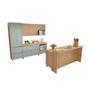 Imagem de Cozinha Completa Rainha 8 Portas 12 Gavetas com Ilha Ripado 100% Mdf Nature/Verde - Nesher