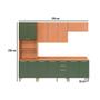 Imagem de Cozinha Completa Thela Sálvia 5 Peças (2Aéreos+2 Balcões+1Paneleiro) CZC33 Freijo/Verde - Telasul