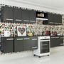 Imagem de Cozinha Completa Yasmin 12 Portas 4 Gavetas Preto Fosco - Panorama Móveis