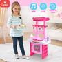Imagem de Cozinha Infantil Brinquedo Interativa Rosa Som, Luz e Vapor Acessórios - Castela