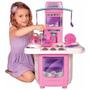 Imagem de Cozinha Infantil Rosa Com Acessórios Brinquedo Completo Big Cozinha Torneira Sai Água De Verdade