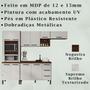 Imagem de Cozinha Modulada 260cm 10 Portas 772AM Nogueira Off White KTP