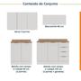Imagem de Cozinha Modulada 4 Peças com Tampo 2 Aéreos e 2 Balcões Ipanema CabeCasa MadeiraMadeira