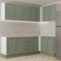 Imagem de Cozinha Modulada 6 Peças sem Tampo 3 Armários Aéreos e Nichos, 3 Balcões Cabecasa Madeiramadeira
