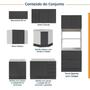 Imagem de Cozinha Modulada 7 Peças com Tampo e Rodapé Ipanema Cabecasa Madeiramadeira