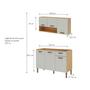 Imagem de Cozinha modulada com Balcão 120cm com tampo e Aereo 120cm CB0086 Linha Essência Genialflex
