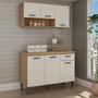 Imagem de Cozinha modulada com Balcão 120cm com tampo e Aereo 120cm CB0086 Linha Essência Genialflex