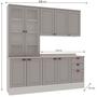 Imagem de Cozinha Modulada Compacta 4 Peças com Armário Aéreo 2 Portas Vidro 100% Mdf com Tampo