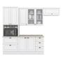 Imagem de Cozinha Modulada Compacta 4 Peças com Torre Quente e Vidro 8 Portas 5 Gavetas Americana Henn - Branco Fosco