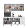 Imagem de Cozinha Modulada Compacta Fidelitá Viena 3 Peças 190cm 9 Portas 3 Gavetas Com Tampo Branco