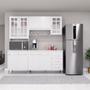 Imagem de Cozinha Modulada Compacta Fidelitá Viena 3 Peças 190cm 9 Portas 3 Gavetas Com Tampo Branco