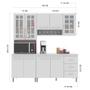 Imagem de Cozinha Modulada Compacta Fidelitá Viena 3 Peças 190cm 9 Portas 3 Gavetas Com Tampo Branco