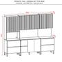 Imagem de Cozinha Modulada Completa 7 peças 9 Portas 4 Gavetas Balcão com Tampo e Painel Art