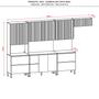 Imagem de Cozinha Modulada Completa 8 peças 10 Portas 4 Gavetas Balcão com Tampo e Painel Art