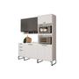 Imagem de Cozinha Modulada Completa Alpha 3 Peças (1Aéreo+1Balcão+1TorreQuente) C3P74 Branco/Cinza Titanio - Carraro